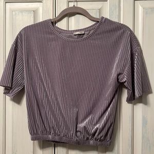 Zara Striped Velvet Top